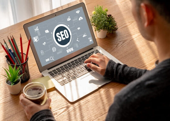 pessoa com computador seo para ecommerce